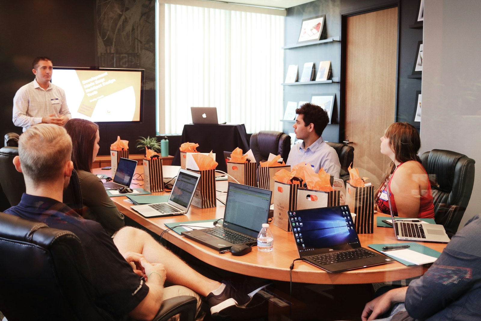 Photograph of a meeting table
